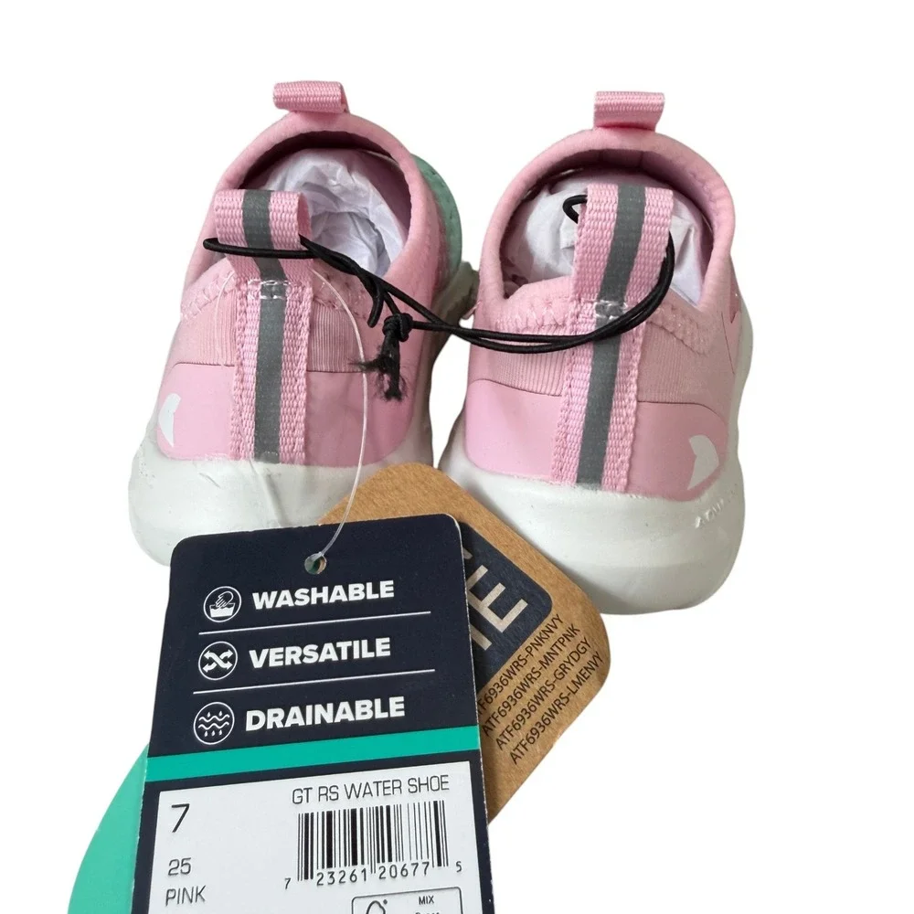 Rugged Shark Water Shoes Girls Size‎ 7 Pink Aqua Beach Swim Lightweight Trendy